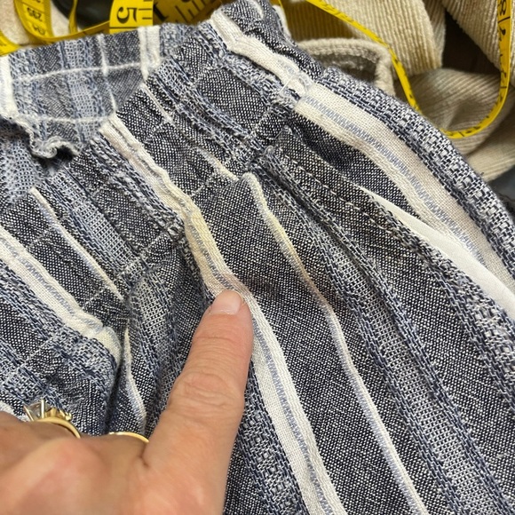 Briggs Womens Linen Resort Beach Wide Leg Pockets Business Casual Striped Med - Picture 8 of 10